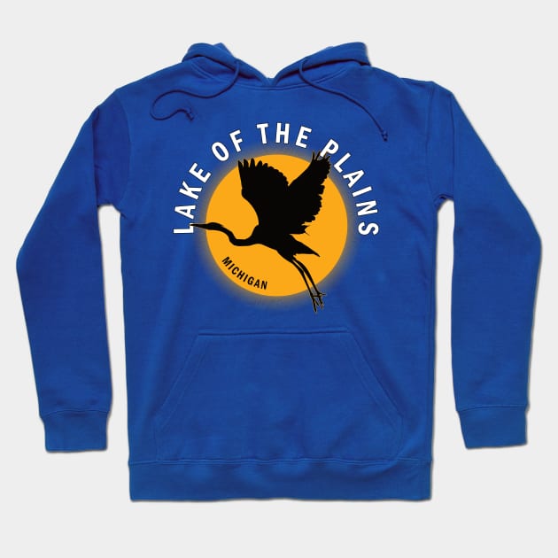 Lake of The Plains in Michigan Heron Sunrise Hoodie by BirdsEyeWorks